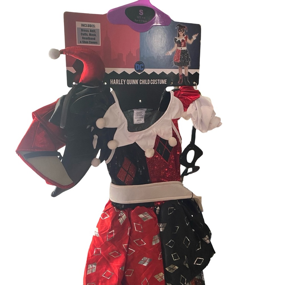 DC Comics Harley Quinn Kids Costume - Red, Black, White